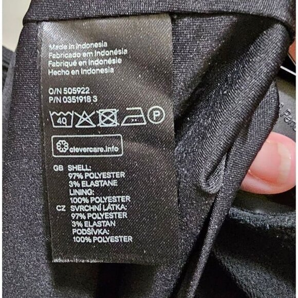 H & M 3/4  Dress Black with Small Floral Tie Belt Above Knee Size 6 - Picture 6 of 12